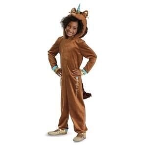 NWT Girl's Deluxe Afro Unicorn Jumpsuit Costume